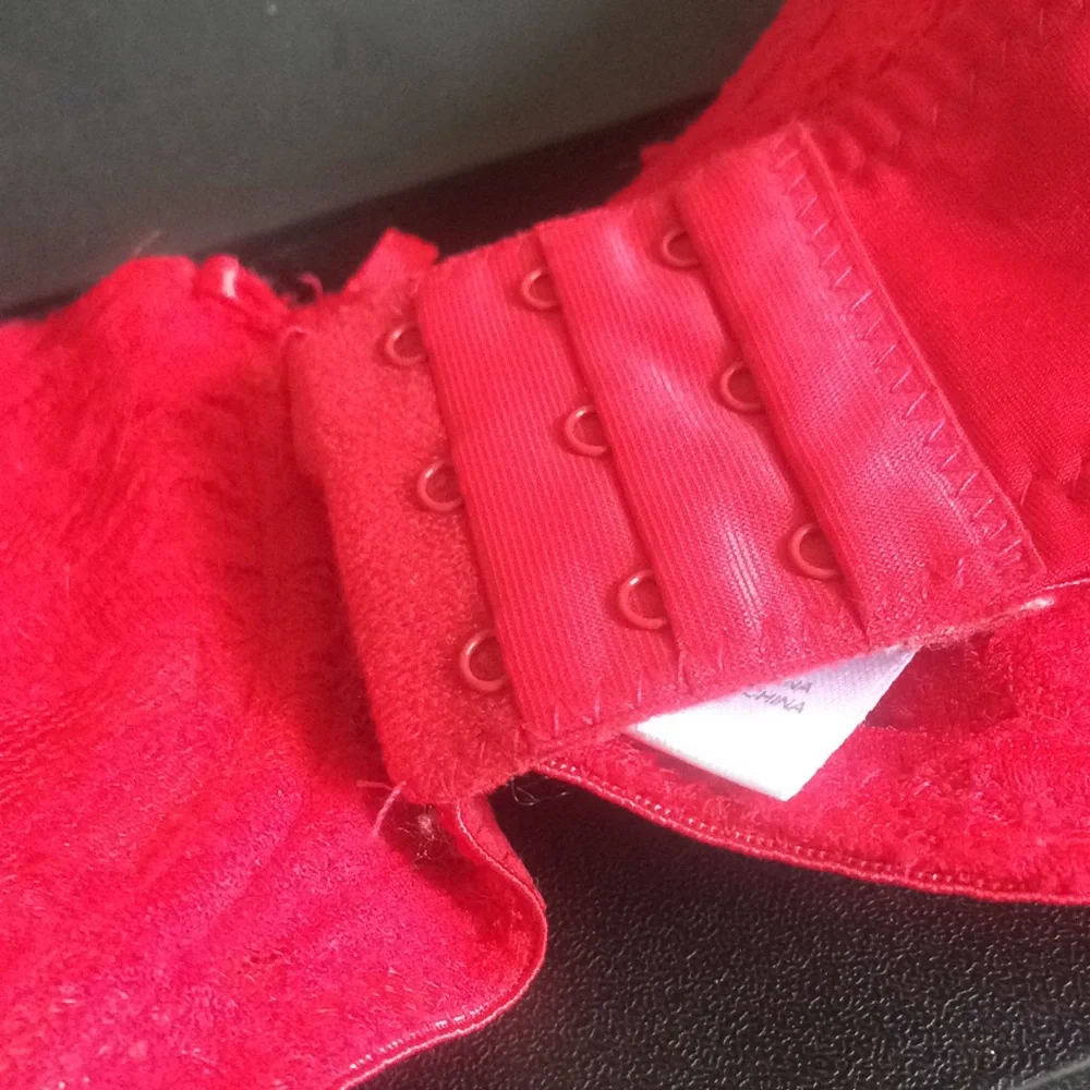 FINAL MARKDOWN Spicy red lace Delta Burke bra (42D)